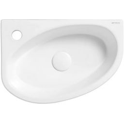 Uptrend Avo umywalka 42x29 cm półokrągła ścienna lewa biała TR4519A