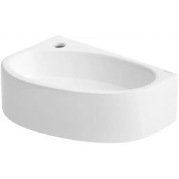 Uptrend Avo umywalka 42x29 cm półokrągła ścienna lewa biała TR4519A