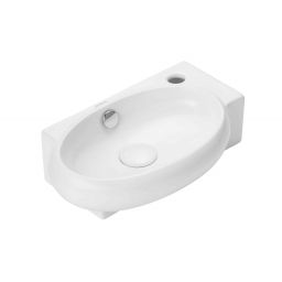 Uptrend Coral umywalka 42,5x26,5 cm półokrągła ścienna biały połysk TR4522B