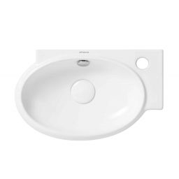 Uptrend Coral umywalka 42,5x26,5 cm półokrągła ścienna biały połysk TR4522B