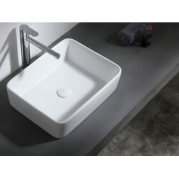 Uptrend Aura umywalka 48,5x38 cm prostokątna nablatowa biała TR4565