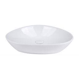 Uptrend Diana umywalka 58,5x38,5 cm nablatowa asymetryczna biały połysk TR4925