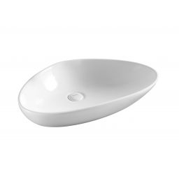 Uptrend Diana umywalka 58,5x38,5 cm nablatowa asymetryczna biały połysk TR4925