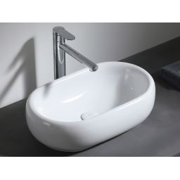 Uptrend Hebe umywalka 50x30,5 cm nablatowa owalna biały połysk TR4958