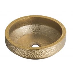 Uptrend Celia umywalka 41x41 cm okrągła nablatowa złota TR-T339