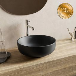 Uptrend Sofia umywalka 38.5x38,5 cm nablatowa okrągła czarny mat UP4003-2-U18