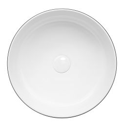 Uptrend Sofia umywalka 38,5x38,5 cm nablatowa okrągła czarny połysk/biały połysk UP4003H-2-B18+B20