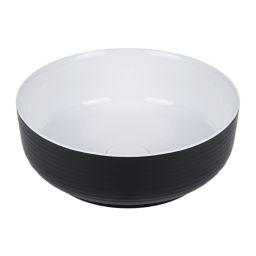 Uptrend Sofia umywalka 38,5x38,5 cm nablatowa okrągła czarny połysk/biały połysk UP4003H-2-B18+B20