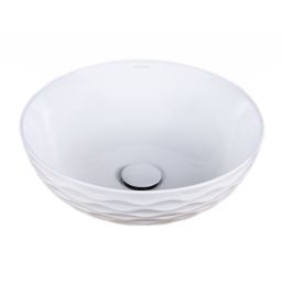 Uptrend Arya White umywalka 42x42 cm nablatowa okrągła biały połysk UP4010-2