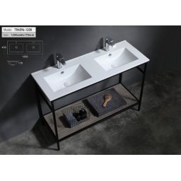 Uptrend Neva Double umywalka 120x46 cm meblowa/wpuszczana prostokątna biały połysk UP4596-1200