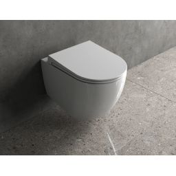 Vilarte by Dura Siena miska WC wisząca bez kołnierza ze spłukiwaniem wirowym biały połysk 5751