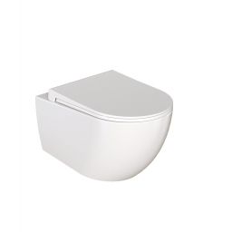 Vilarte by Dura Siena miska WC wisząca bez kołnierza ze spłukiwaniem wirowym biały połysk 5751