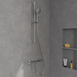Zestaw Villeroy & Boch Universal Taps & Fittings bateria prysznicowa ścienna termostatyczna z zestawem prysznicowym chrom (TVS00001700061, TVS10900700061)