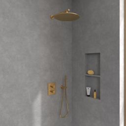 Villeroy & Boch Universal Taps & Fittings bateria wannowo-prysznicowa podtynkowa termostatyczna złoty szczotkowany TVD00065300076