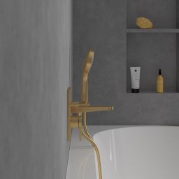Villeroy & Boch Conum bateria wannowo-prysznicowa podtynkowa złoty szczotkowany TVT12700100076