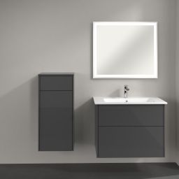 Villeroy & Boch Finero szafka boczna 86 cm wysoka wisząca niski lewa glossy grey C53100FP