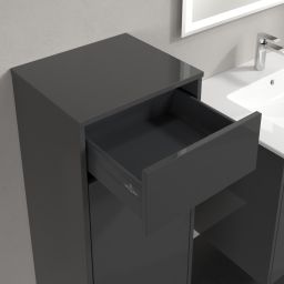 Villeroy & Boch Finero szafka boczna 86 cm wysoka wisząca niski lewa glossy grey C53100FP