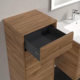 Villeroy & Boch Finero szafka boczna 86 cm wysoka wisząca niski lewa kansas oak C53100RH