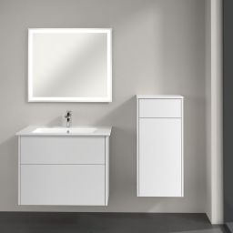 Villeroy & Boch Finero szafka boczna 86 cm wysoka wisząca niski prawa glossy white C53101DH