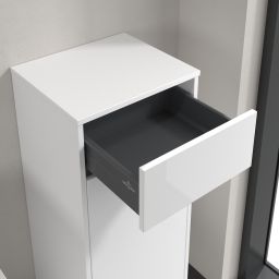 Villeroy & Boch Finero szafka boczna 86 cm wysoka wisząca niski prawa glossy white C53101DH