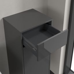 Villeroy & Boch Finero szafka boczna 86 cm wysoka wisząca niski prawa glossy grey C53101FP