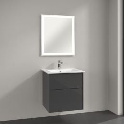 Villeroy & Boch Finero umywalka z szafką 60 cm i lustrem zestaw meblowy glossy grey S00300FPR1
