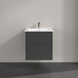 Villeroy & Boch Finero umywalka z szafką 60 cm i lustrem zestaw meblowy glossy grey S00300FPR1