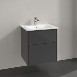 Villeroy & Boch Finero umywalka z szafką 60 cm i lustrem zestaw meblowy glossy grey S00300FPR1