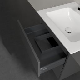 Villeroy & Boch Finero umywalka z szafką 60 cm i lustrem zestaw meblowy glossy grey S00300FPR1