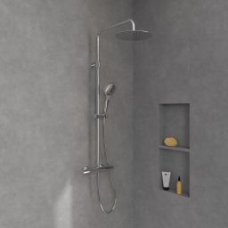 Villeroy & Boch Verve Showers zestaw prysznicowy ścienny termostatyczny z deszczownicą chrom TVS10900500061