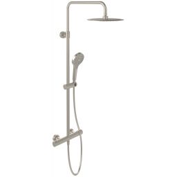 Villeroy & Boch Verve Showers zestaw prysznicowy ścienny termostatyczny z deszczownicą nikiel szczotkowany mat TVS10900500064