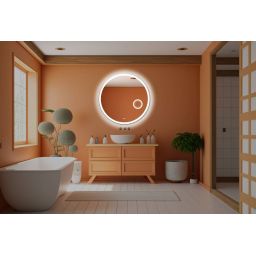 Venti Radson lustro 80 cm okrągłe z oświetleniem z matą grzewczą