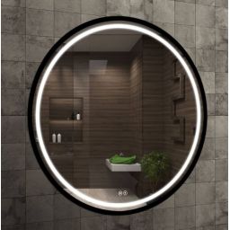 Venti Baltic lustro 70 cm okrągłe z matą grzewczą czarne