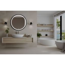 Venti Baltic lustro 70 cm okrągłe z matą grzewczą czarne