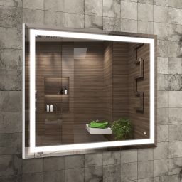 Venti Willa lustro 100x80 cm prostokątne z oświetleniem srebrny