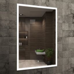 Venti Prymus lustro 60x80 cm prostokątne z oświetleniem srebrny