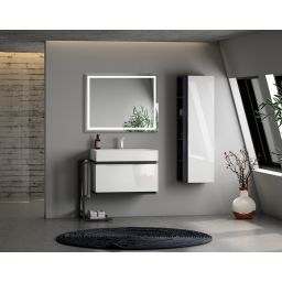 Venti Willa lustro 100x80 cm prostokątne z oświetleniem srebrny