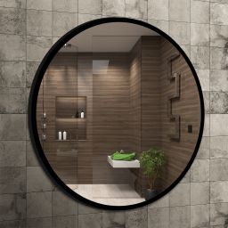 Venti Rund lustro 80x80 cm okrągłe czarny