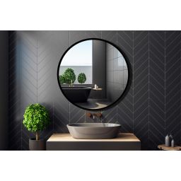 Venti Rund lustro 80x80 cm okrągłe czarny