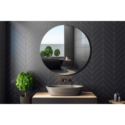 Venti Koło Led lustro 80x80 cm okrągłe z oświetleniem srebrny