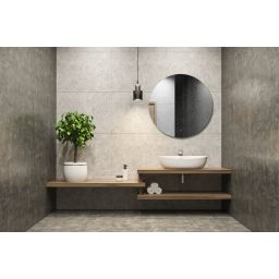 Venti Koło Led lustro 80x80 cm okrągłe z oświetleniem srebrny