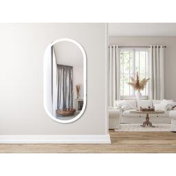 Venti Elipson lustro 60x120 cm owalne z oświetleniem srebrny