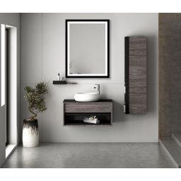 Venti Luxled lustro 60x80 cm prostokątne z oświetleniem czarny