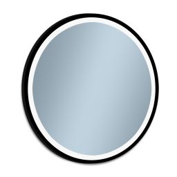 Venti Rund Led lustro 80x80 cm okrągłe z oświetleniem czarny