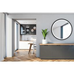 Venti Rund Led lustro 80x80 cm okrągłe z oświetleniem czarny