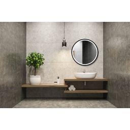 Venti Rund Led lustro 80x80 cm okrągłe z oświetleniem czarny