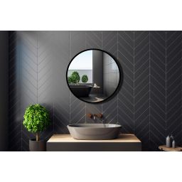 Venti Rund lustro 60x60 cm okrągłe czarny