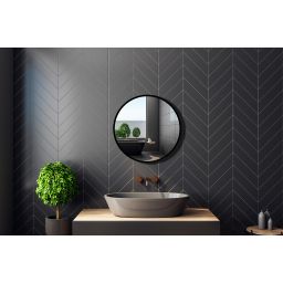 Venti Rund lustro 48x48 cm okrągłe czarny