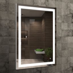 Venti Willa lustro 60x80 cm prostokątne z oświetleniem srebrny