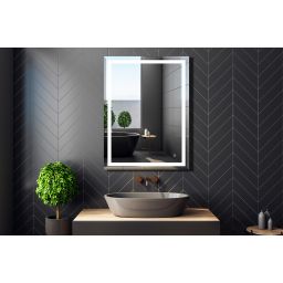 Venti Willa lustro 60x80 cm prostokątne z oświetleniem srebrny